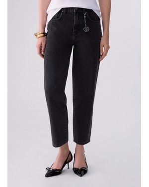 Liu Jo Jeans Boyfriend Con Roturas - Negro