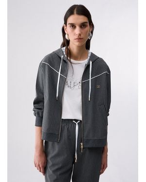 Liu Jo Sudadera Con Capucha En Encaje - Gris