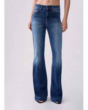 Liu Jo Jeans Flare Con Strass - Blu
