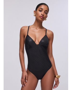 Liu Jo Costume Intero Zebrato - Nero
