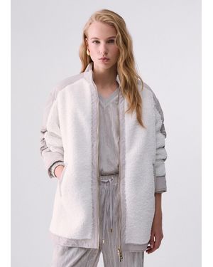 Liu Jo Oversize Teddy Bomberjacke - Weiß