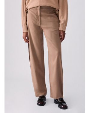 Liu Jo Pantalón Globo En Tejido Espiga - Marrón