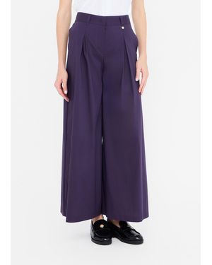 Liu Jo Liu Jo Pantalon Évasé En Popeline - Violet