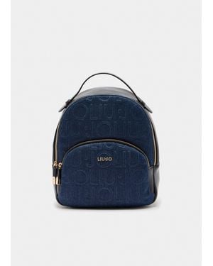 Liu Jo Mittelgroßer Rucksack Aus Denim - Blau