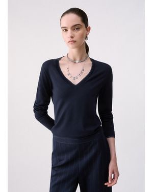 Liu Jo Pull À Col En V - Bleu
