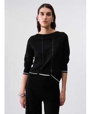 Liu Jo Pull Avec Finitions Contrastées - Noir