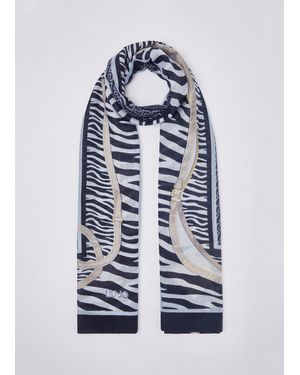 Liu Jo Estola De Estampado Animal Con Correas - Azul