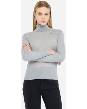 Liu Jo Liu Jo Rollkragenpullover Aus Baumwolle Und Cashmere - Grau