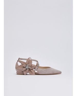 Liu Jo Ballerinas Mit Großem Blumenmotiv - Weiß