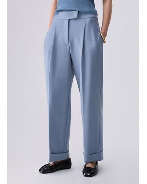 Liu Jo Pantalones Mélange Con Puño - Azul