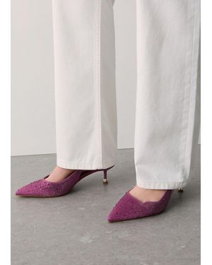 Liu Jo Zapatos Destalonados Totalmente De Strass - Gris