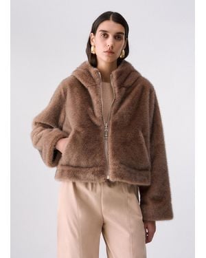 Liu Jo Chaqueta Reversible De Peluche - Marrón