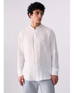 Liu Jo Camicia Coreana 100% Lino - Bianco