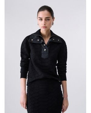 Liu Jo Krokodil-Jacquard-Pullover - Schwarz