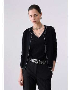 Liu Jo Cardigan Avec Profili Lurex - Noir