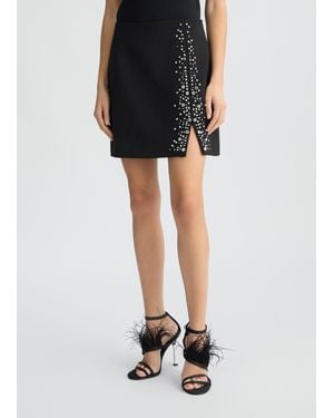 Liu Jo Liu Jo Mini Jupe Avec Broderies Bijoux - Noir