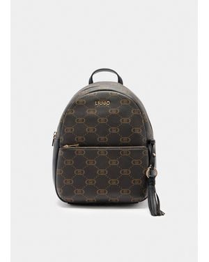 Liu Jo Mittelgroßer Rucksack Mit Logo - Schwarz