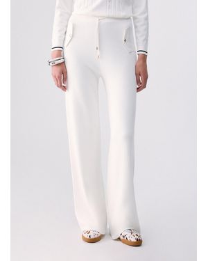 Liu Jo Pantalón De Punto Jacquard - Blanco