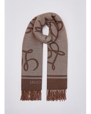 Liu Jo Stola Jacquard Con Logo - Marrone