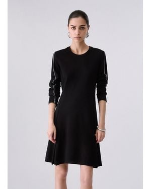 Liu Jo Kurzes Kleid Aus Punto Milano Stoff - Schwarz