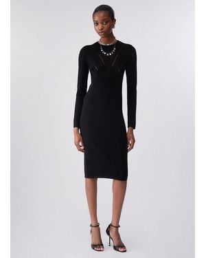 Liu Jo Vestido Midi De Punto - Negro