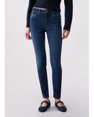 Liu Jo Vaqueros Skinny Con Aplicaciones - Azul