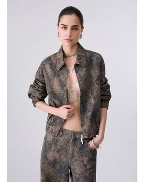 Liu Jo Chaqueta Oversize Con Estampado De Purpurina - Gris