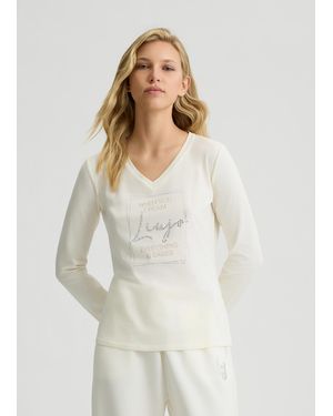 Liu Jo Liu Jo T-Shirt Liu Jo Better Con Strass - Bianco