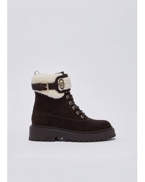 Liu Jo Schnürboots Aus Veloursleder Und Teddy - Mehrfarbig