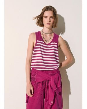 Liu Jo Top A Rayas - Rojo