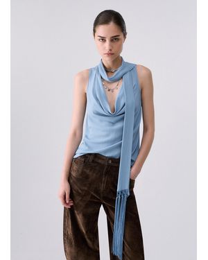 Liu Jo Top Con Bufanda - Azul