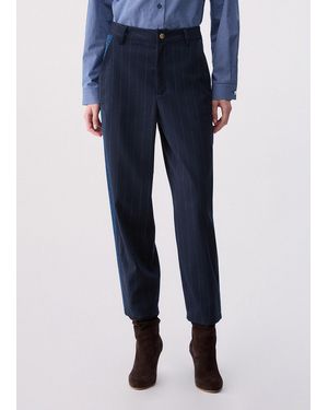 Liu Jo Pantaloni Balloon Gessati - Blu