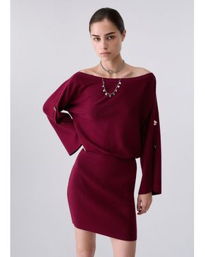 Liu Jo Vestido Corto Con Botones Joya - Rojo