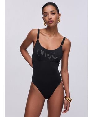 Liu Jo Costume Intero Con Logo - Nero