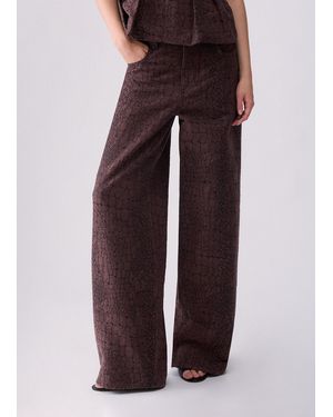 Liu Jo Pantalones Globo Jacquard - Morado