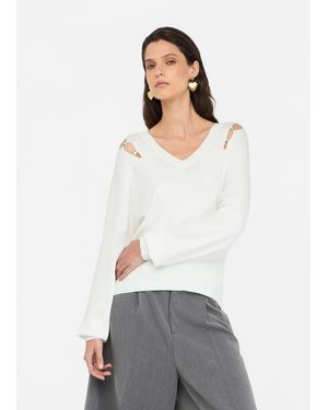 Liu Jo Liu Jo Maglia Con Castoni Gioiello - Bianco