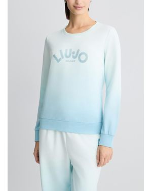 Liu Jo Sudadera Con Strass - Azul