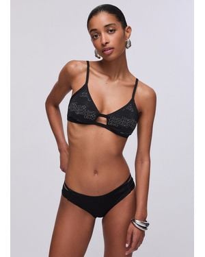 Liu Jo Bikini-Top Und -Slip Mit Strasssteinen - Schwarz