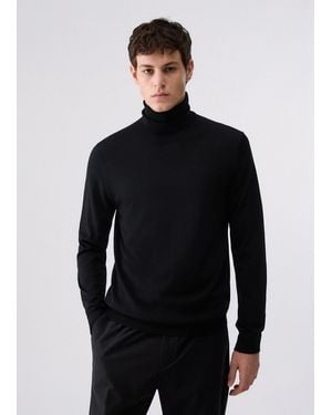Liu Jo Rollkragenpullover Aus Wolle Merinos - Schwarz