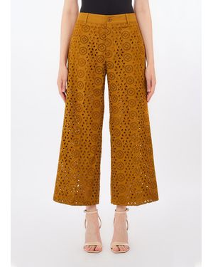 Liu Jo Pantalón Tobillero Con Bordados - Naranja