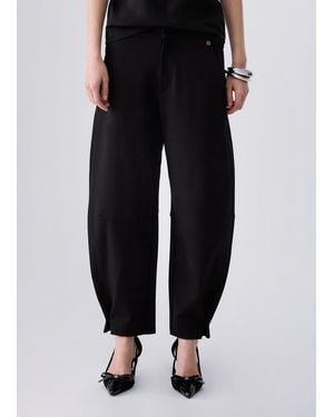 Liu Jo Pantalones Globo En Punto Milano - Negro