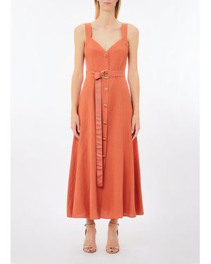 Liu Jo Vestido De Lino Con Cinturón - Rojo