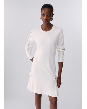 Liu Jo Vestido Corto De Tejido Punto Milano - Blanco