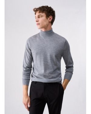 Liu Jo Stehkragenpullover Aus Wolle Merino - Grau