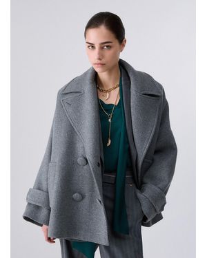 Liu Jo Abrigo De Lana Oversize - Gris
