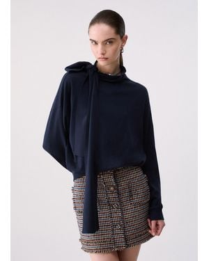 Liu Jo Top Con Detalle De Bufanda - Azul