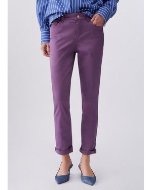 Liu Jo Skinny-Hose Mit Aufschlag - Lila