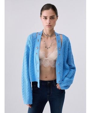 Liu Jo Cardigan Mit Schmuckstickerei - Blau