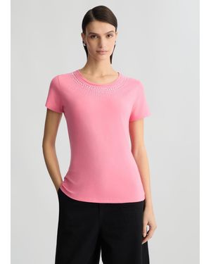 Liu Jo Liu Jo T-shirt Con Strass - Rosa