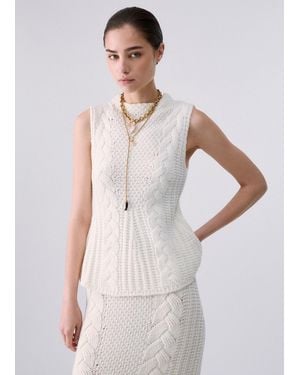 Liu Jo Zopfmuster-Stricktop - Weiß